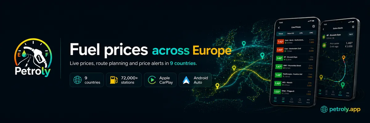 Petroly - Fuel prices across Europe. Compare live prices, plan smarter stops and save across borders.