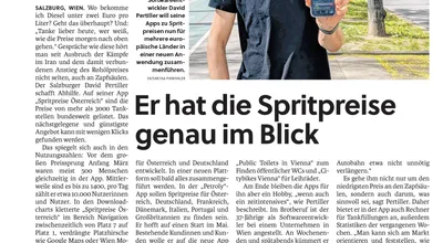 Salzburger Nachrichten article, April 14 2026: Er hat die Spritpreise genau im Blick