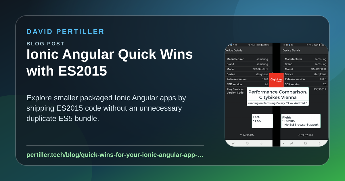 Quick wins for your Ionic Angular App with ES2015 | David Pertiller