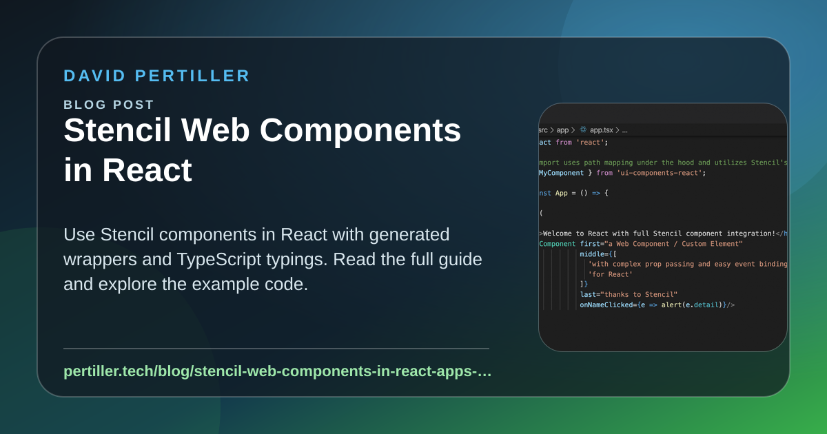 Stencil Web Components in React with generated React wrappers and ...