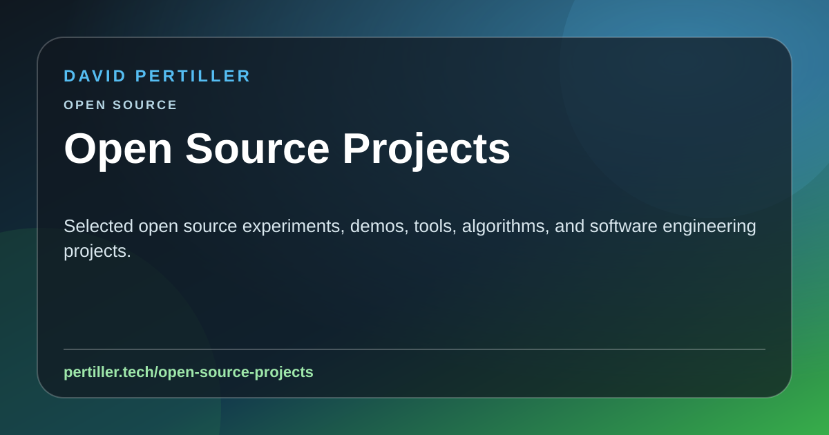 Open Source Projects | David Pertiller